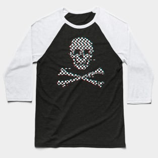 Skull Glitch Baseball T-Shirt